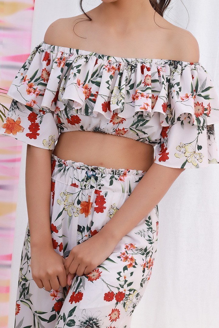 WHITE FLORAL CO-ORD SET