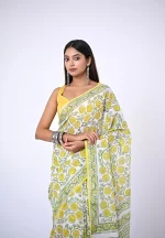 Charulata / A Mul Cotton Handblock Saree - Image 3