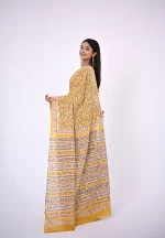 Kavya / A Mul Cotton Handblock Saree - Image 3