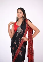 Yamini / An Ajrakh Modal Silk Saree - Image 3