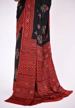 Yamini / An Ajrakh Modal Silk Saree - Image 4