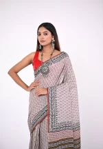 Diya / A Mul Cotton Hand block Saree