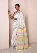 Anaya / A Linen Handblock Saree - Image 2