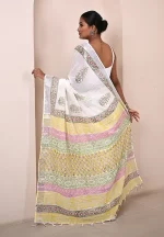 Anaya / A Linen Handblock Saree