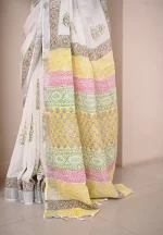 Anaya / A Linen Handblock Saree - Image 3