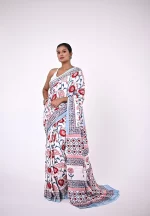 Urvashi / An Ajrakh Modal Silk Saree - Image 2