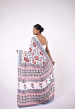 Urvashi / An Ajrakh Modal Silk Saree - Image 3