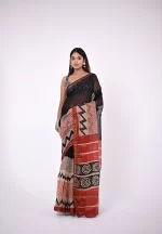 Naina / A Kota Doriya Handblock Saree - Image 3