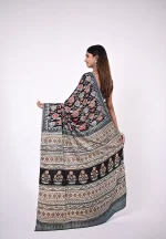 Maya / A Modal Silk Ajrakh Saree - Image 2