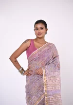 Vasudha / A Kota Doriya Hand-Block Printed Saree