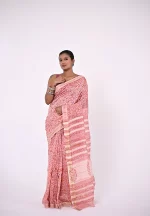 Ananya / A Chanderi Silk Hand Block Saree - Image 2