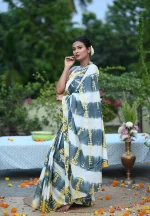 Meher / A Mul Cotton Shibori Saree - Image 2