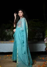 Aryaa / A Kota Doria Handblock Saree - Image 4