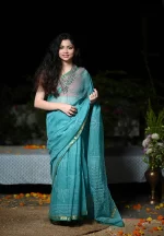 Aryaa / A Kota Doria Handblock Saree - Image 3