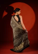Isha / A Modal Silk Ajrakh Saree - Image 3