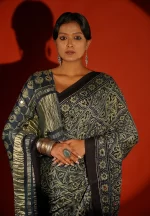 Veda / A Modal Silk Ajrakh Saree - Image 4