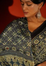 Veda / A Modal Silk Ajrakh Saree - Image 6