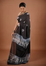 Riya / A Mul Cotton Shibori Saree - Image 3
