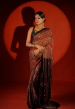 Aparna / A Modal Silk Ajrakh Saree - Image 3
