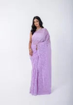 Lilac Whisper/ A Kota Cotton Chikankari Saree - Image 2