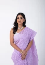 Lilac Whisper/ A Kota Cotton Chikankari Saree