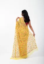 Golden Ray/ A Chikankari Chiffon Saree - Image 4