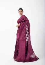 Merlot Marvel/ A Benarasi Cotton Saree - Image 5