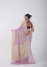 Lilac Royalty/ A Khaddi Georgette Benarasi Saree - Image 3