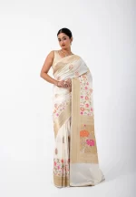 Royal White/ A Katan Silk Saree - Image 2