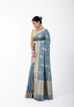 Grey Matter/ Pure Tussar Saree - Image 5