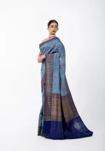 Midnight Masquerade/ A Dupion Silk Saree - Image 4