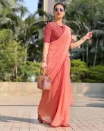 Zari Pattern Designer Saree with Blouse (ANC00180) - Image 5