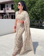Women Printed Stylish Saree with Unstitched Blouse (ANC0020) - Image 2