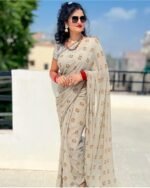 Women Printed Stylish Saree with Unstitched Blouse (ANC0020)