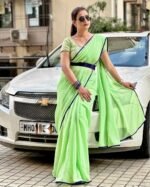 Women Printed Stylish Saree with Unstitched Blouse (ANC0035)