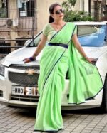 Women Printed Stylish Saree with Unstitched Blouse (ANC0035) - Image 3