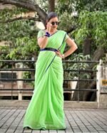 Women Printed Stylish Saree with Unstitched Blouse (ANC0035) - Image 6