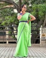 Women Printed Stylish Saree with Unstitched Blouse (ANC0035) - Image 7
