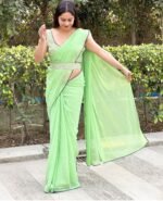 Women Printed Stylish Saree with Unstitched Blouse (ANC0097) - Image 3