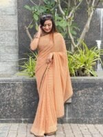 Zari Pattern Designer Saree with Blouse (ANC00103) - Image 5