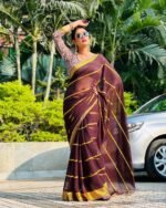 Royal Cube Designer Saree with 1mt. Digital Print Blouse (ANC00106) - Image 5
