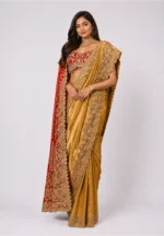Pure tissue kanjivaram saree with pure bandhej dupatta & readymade blouse !