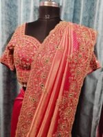 Designer luxury bridal silk sare bye with readymade heavy hand embroidery blouse - Image 18