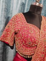 Designer luxury bridal silk sare bye with readymade heavy hand embroidery blouse - Image 14