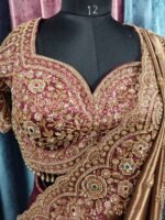Designer luxury bridal silk sare bye with readymade heavy hand embroidery blouse - Image 16