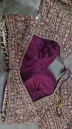 Designer luxury bridal silk sare bye with readymade heavy hand embroidery blouse - Image 5