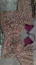 Designer luxury bridal silk sare bye with readymade heavy hand embroidery blouse - Image 6