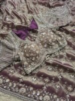 Luxury Bridal Saree with heavy embroidery work x readymade blouse - Image 3