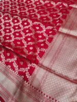Handwoven Pure Banarasi Mashru Satin Silk Saree - Image 3