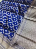 Handwoven Pure Banarasi Mashru Satin Silk Saree - Image 2